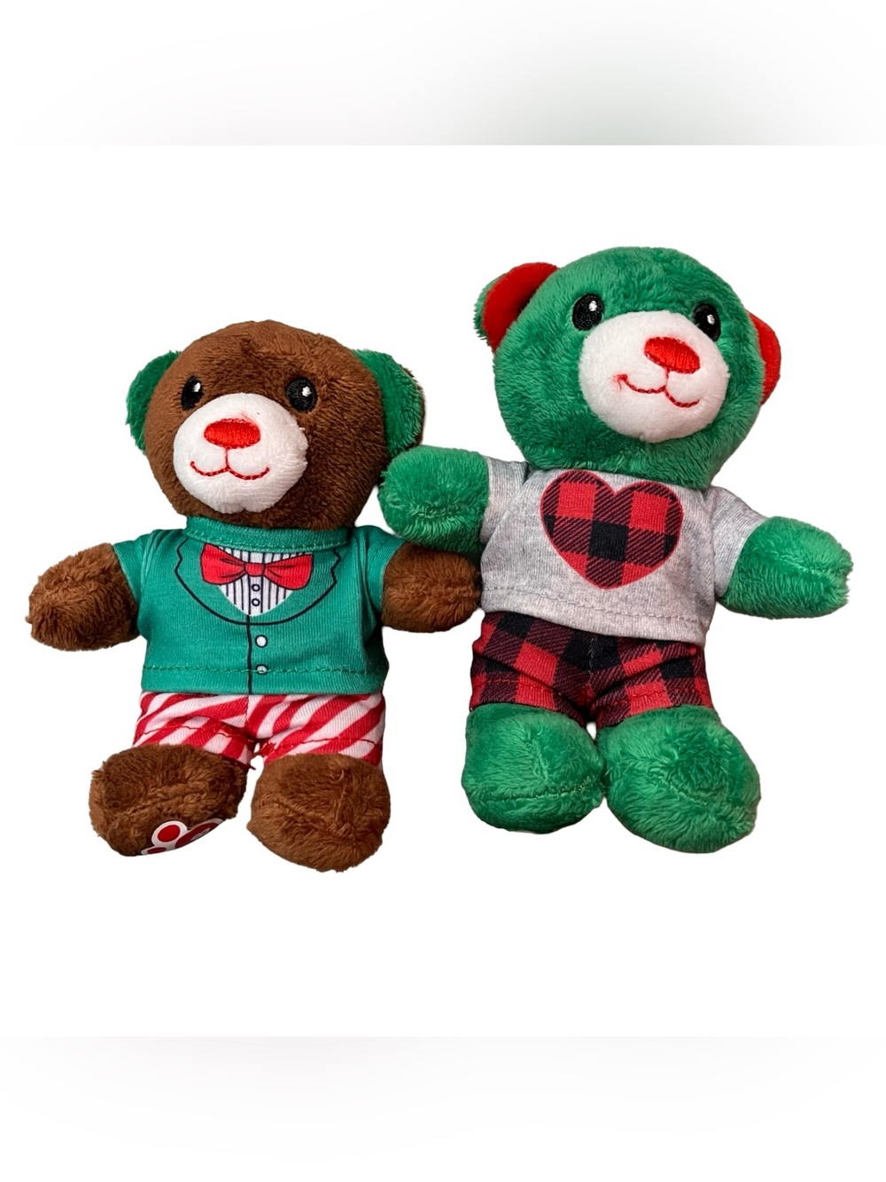 Pair-Build A Bear Mini Teddy Bears Christmas Holidays Advent Stocking Gifts 5”